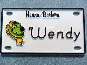 HANNA BARBERA NAME PLATE WENDY VINTAGE ITEM PLASTIC WITH MUTTLEY 