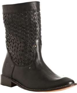 Frye black woven leather Shirley Stud Huarach boots   up to 