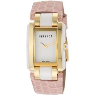 Versace Womens 70Q70D001 S111 Era Gold Plated Ceramic Case Pink 