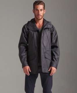 Theory faded black cotton Richie Prowler hooded coat  BLUEFLY up to 