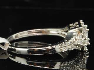   WHITE GOLD PRINCESS CUT DIAMOND ENGAGEMENT RING WEDDING SET  