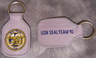 Embroidered Cloth Military Key Ring Navy SEAL Team 10 N  