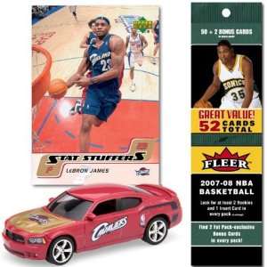   Charger with Lebron James Trading Card and 2007 08 Fleer Fat Pack