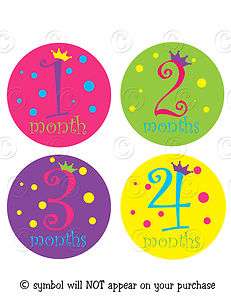 Baby Girl Monthly Onesie Stickers Rainbow of Colors 12 Month Sticker 