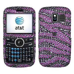   Pantech P7040 Link Phone Purple Bk Zebra Crystal Bling Hard Case Cover