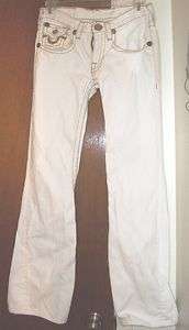 True Religion white jeans pants Rainbow Joey sz 14  