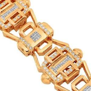  14K Rose Gold Mens Diamond Bracelet 6.74 Ctw Avianne & Co 