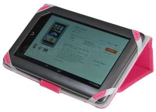   AND NOBLE NOOK TABLET HOT PINK 3 WAY LEATHER STAND CASE COVER JACKET