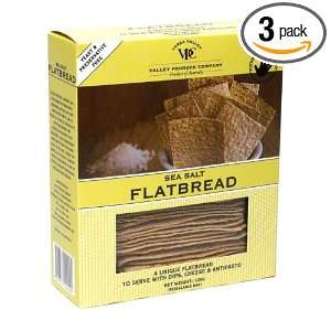 Valley Produce Company Flatbread, Sea Salt, 4.2 Ounce Boxes (Pack of 3 