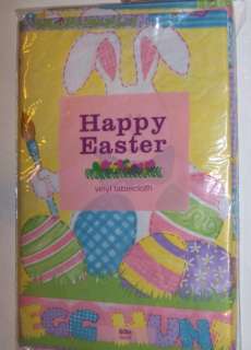 Easter/Spring Vinyl Tablecloth Bunny Eggs Flowers 6 Styles 4 Sizes U 