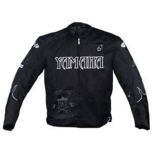   Yamaha Flame Mesh Mens Textile Motorcycle Jacket Black/Black Small