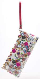   Candy Wrapper Bags w Leather Trim Clutch Wristlet Handbag Blow Pop