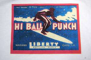 Hi Ball Punch Surfboard Logo Tee Vintage Hawaii Logo  