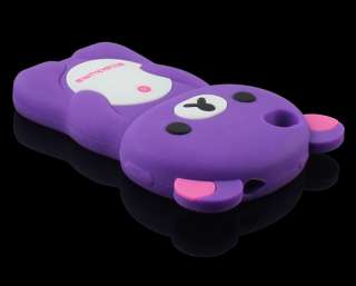   Cute Soft Silicone Case Cover For Apple iPhone 4 4G 4S Purple  