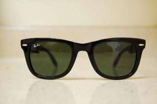 New Genuine Ray Ban RB 4105 Folding Wayfarer 601 Black Sunglasses 54mm 