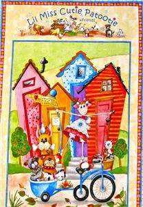 Red Rooster Cotton Fabric Lil Miss Cutie Patootie My Friends, 23 by 