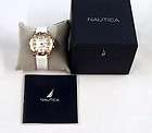 Nautica Watch White Dial Date Rose Gold White Rubber N13024M $130 NEW