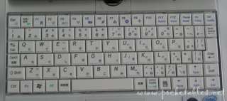 The 84 key Japanese/English keyboard has a mostly standard US layout 