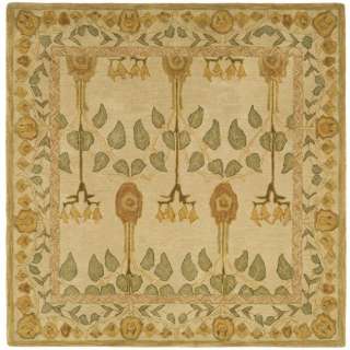 Ancestral Tree Ivory Wool Carpet Area Rug 8SQ  