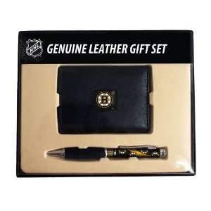   Leather Tri Fold Wallet & Comfort Grip Pen Gift Set