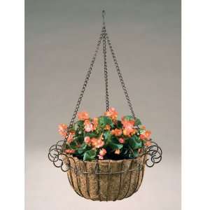  Wrought Iron Curly Hanging Basket Planters with Coco Liner 