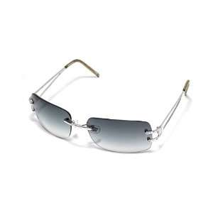   Rimless Frame Silvery Metal Plastic Arms Sunglasses