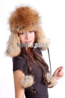 Brand New Racoon Fur Hat/Cap/Chapeau  