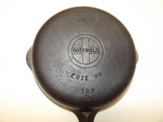 Set # 3 4 5 6 8 9 Vintage Griswold Cast Iron Skillets Grooved Handles