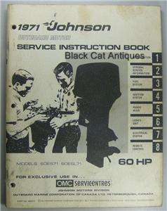 1971 Johnson Outboard Motor Service Instruct Book 60 HP  