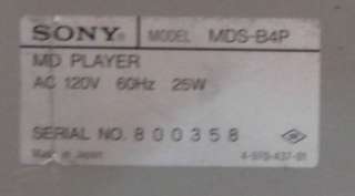 Lot of 2 Sony Mini disc recorder MDS B4P  