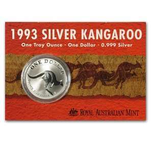  1993 1 oz Australian Silver Kangaroo w/Card Everything 