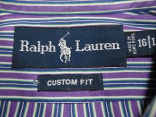 RALPH LAUREN Btn Down Stripe Long Sleeve Casual Shirt L  