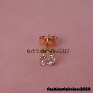   Rose Gold GP Swarovski Crystal one Solitaire Ear Studs Earrings XE026A
