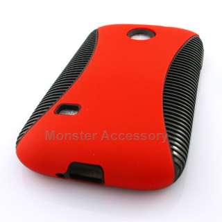 Red Dual Flex Hard Cover Gel Case for Huawei Ascend 2  