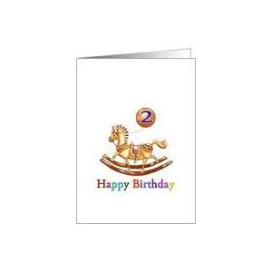    Happy 2nd Birthday, Rocking Horse and Saddle Card: Toys & Games