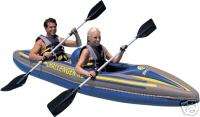 New tandem two 2 person inflatable kayak canoe + Paddle  