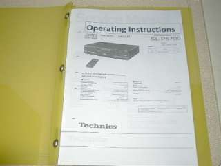 TECHNICS SL PS700 COMPACT DISC OPERATING INSTRUCTIONS  
