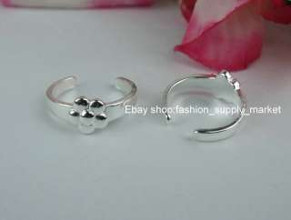 Cute 5pcs S80 silver flower small finger Rings/Toe Rings  