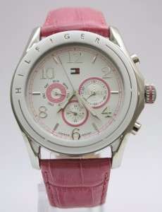 Tommy Hilfiger Women Multifunction Pink Leather Band Large Watch 45mm 
