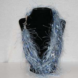 Eyelash Neckarfs  Trellis ladder ribbon yarn necklace  