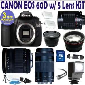  Canon EOS 60D 5 Lens Deluxe Kit with Sigma 28 70 F2.8 4 DG Lens 