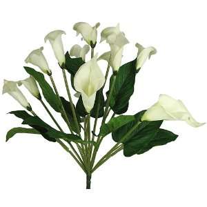  19 Elegant Silk Calla Lily Flower Wedding Bush   White 