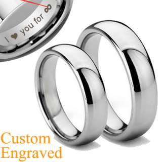 Custom Matching Classic Tungsten Rings Set Wedding Band