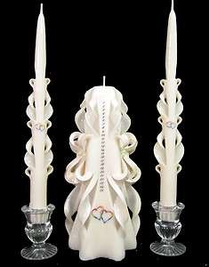   double hearts wedding unity candle set, anniversary, $60 value!  