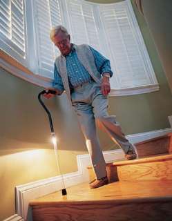   Lighted Safety Cane with Xenon Light Travel Walking Offset Handle