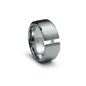  Wide Satin High Polish Stainless Steel Tension Ring with 