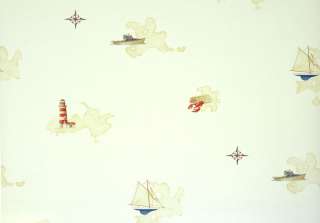   LOBSTERS, NAUTICAL Compass, Lighthouse, Sailboat Wallpaper BH89061
