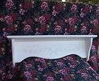 Vintage Wood Wall Shelf Dish Display Carved Design White S​habby 