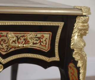 French Boulle Inlay Writing Desk Bureau Plat Table Desk  