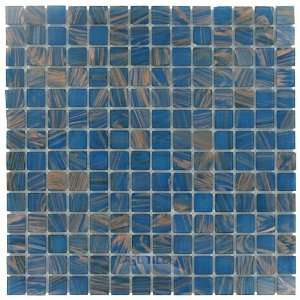 Modern mosaics   3/4 x 3/4 iridescent glass tile in iridescent blue